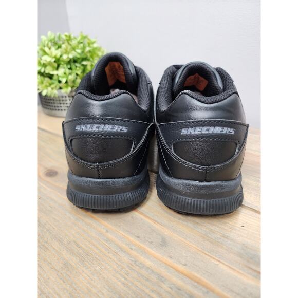 Skechers Nampa Slip Resistant Work Shoes Mens Size 8 Black 77156W